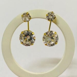 brinco virginia zircônia 6mm o. amarelo